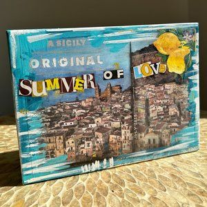 Cefalù Italy Beach Coastal Lemon Summer Of Love Sicily Collage Art One of Kind